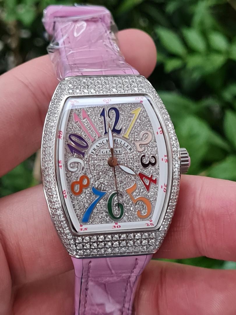 Franck Muller Vanguard Ladies V32 Pink Color Dreams Diamond 32 x