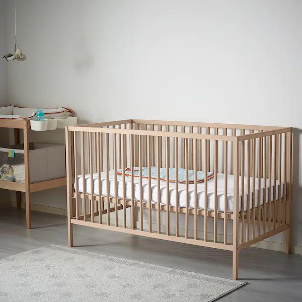 Sniglar Cot Beech Cot Bed Full Set IKEA SNIGLAR Baby Cot In Beech