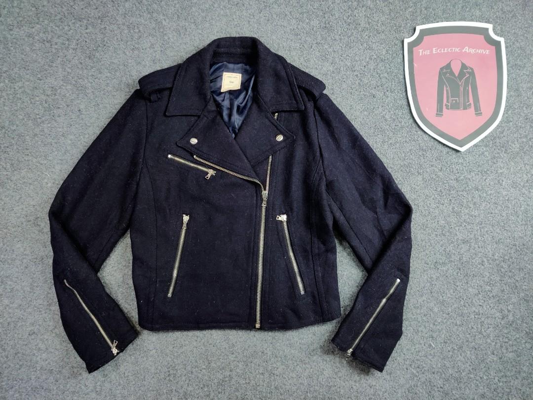wool biker jacket womens