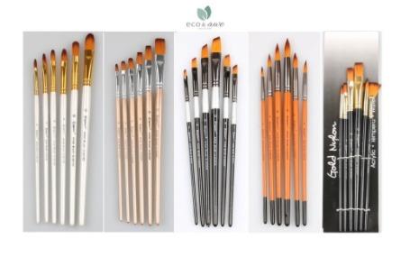 GIORGIONE 6pcs Wooden Handle Paint Brush Set with PVC bag