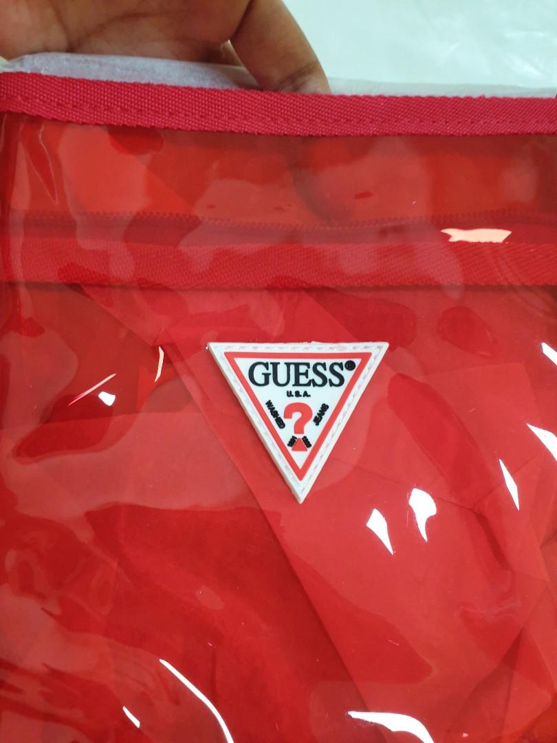Red see through bag top