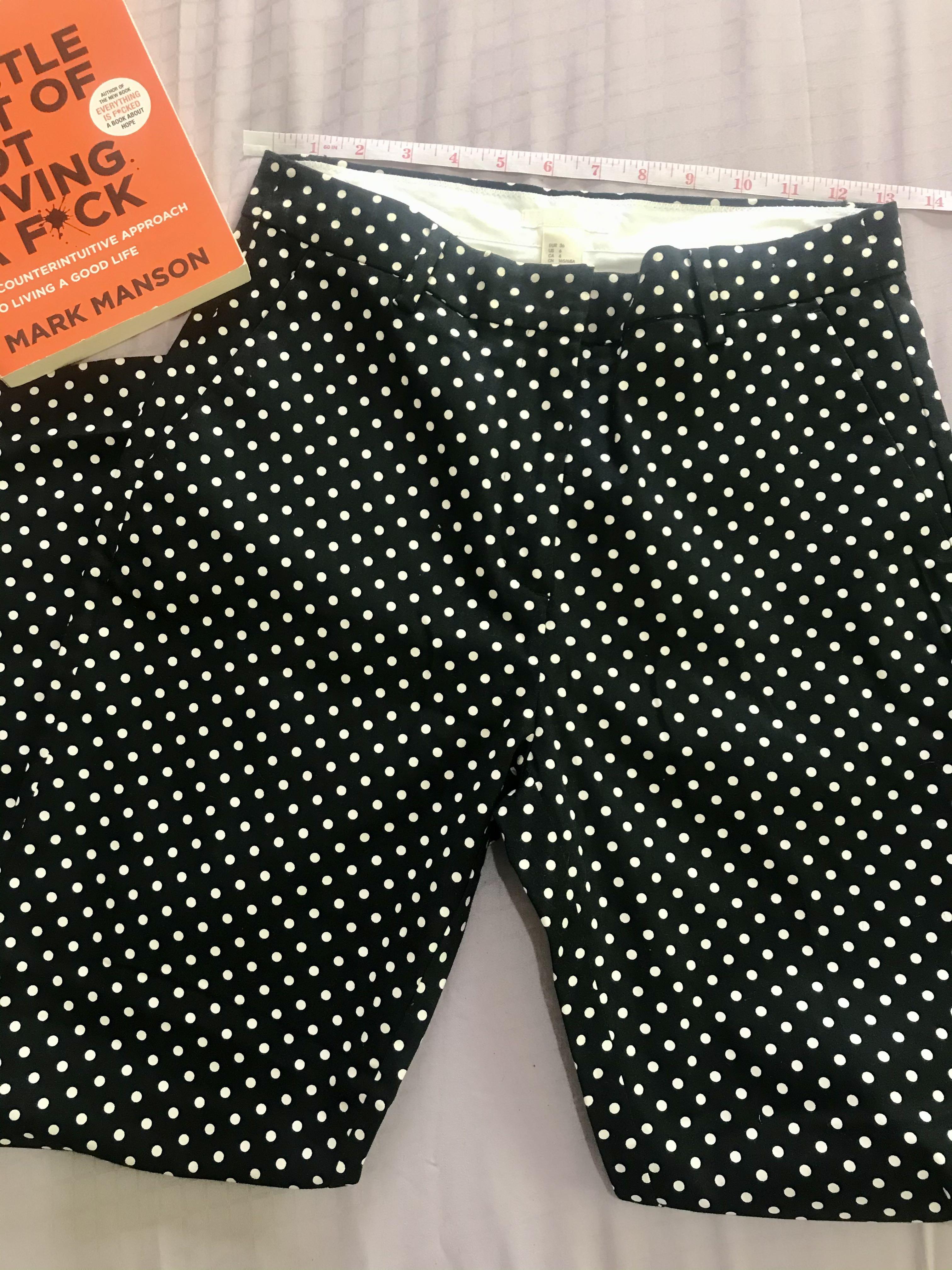 H\u0026M White Polka Dot Pants for women 