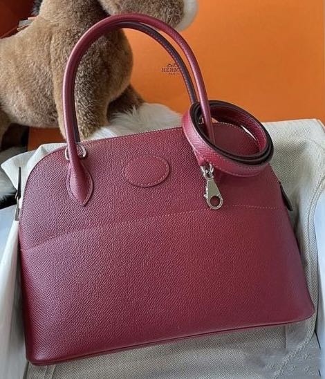 Hermes Rouge Grenat Red Epsom Bolide 27 Handbag - MAISON de LUXE