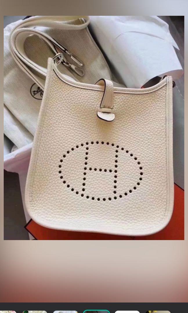 Hermes Mini Evelyn Vert Criquet PHW, Luxury, Bags & Wallets on Carousell