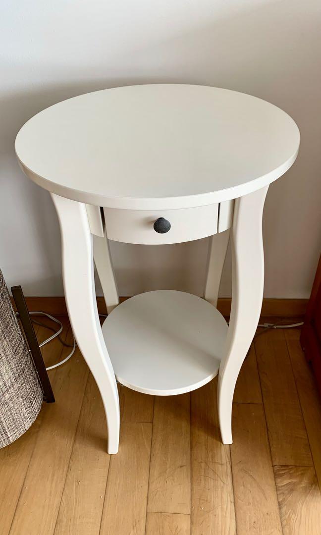 Emotie insect geluk Ikea Hemnes Round Bedside Table, Furniture & Home Living, Furniture, Tables  & Sets on Carousell