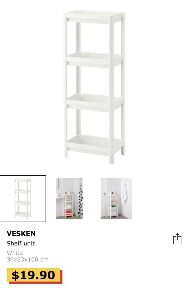 ikea vesken shelf unit rack furniture home living bathroom kitchen fixtures on carousell
