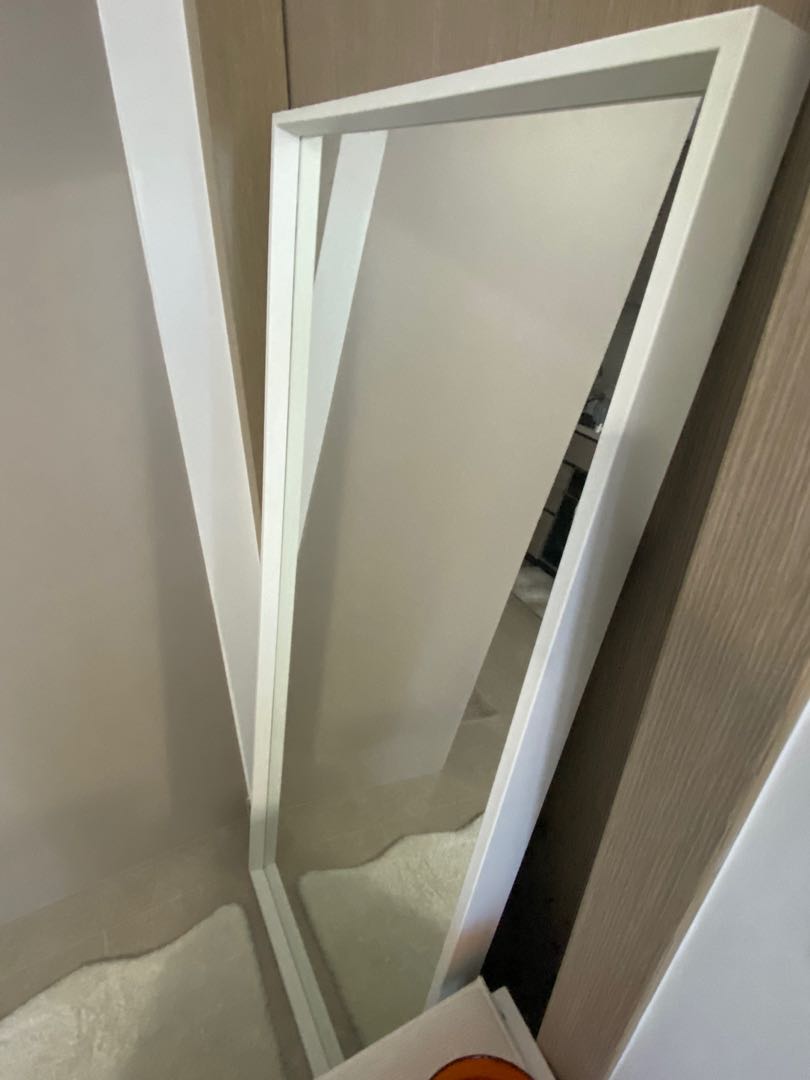 Ikea white full length mirror, Furniture & Home Living, Home Decor