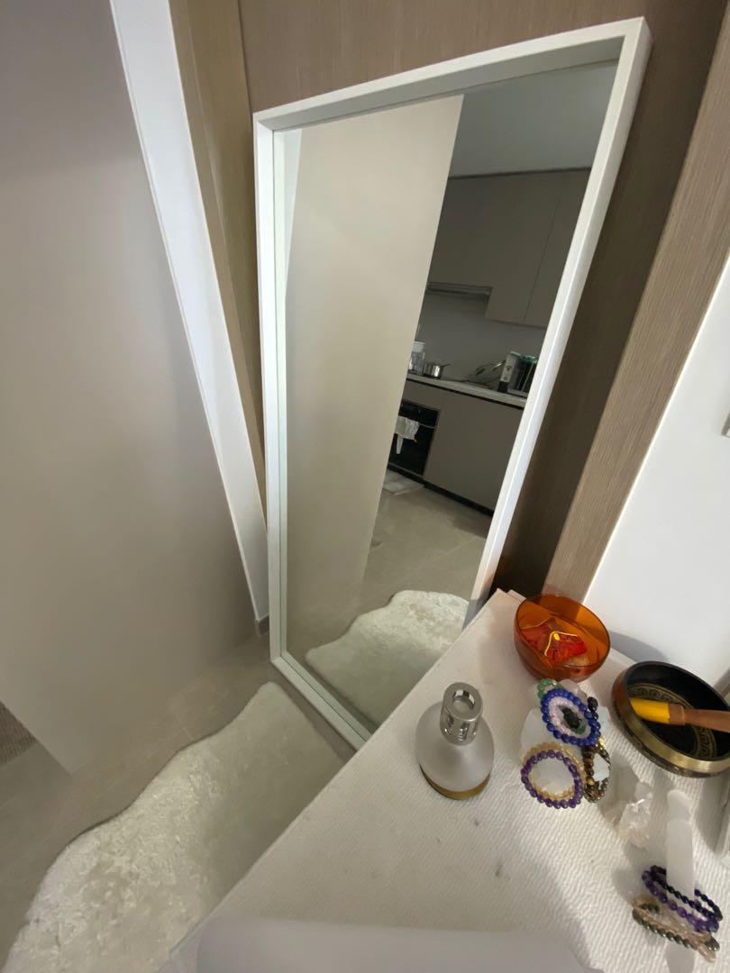 Ikea white full length mirror, Furniture & Home Living, Home Decor