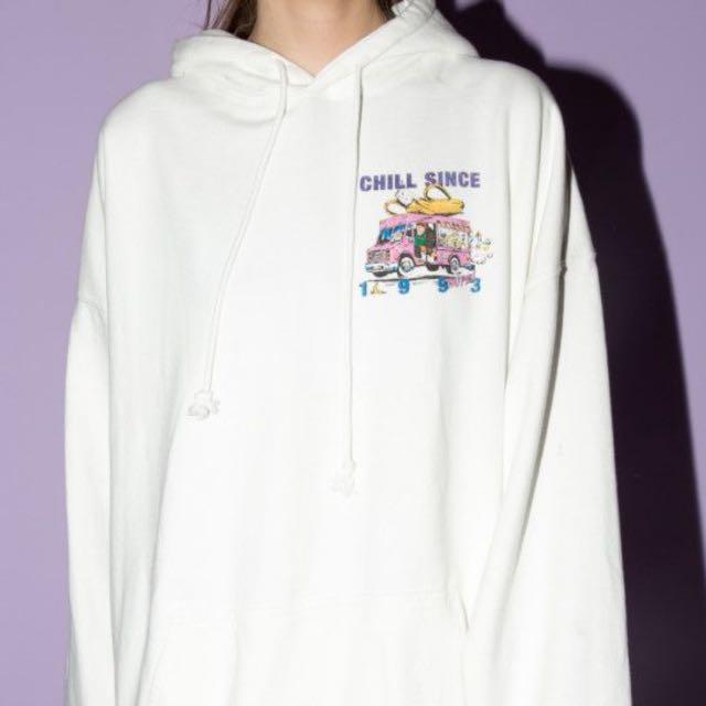 instock BNWT brandy melville chill since taipei christy hoodie Women s Fashion Coats Jackets and Outerwear on Carousell