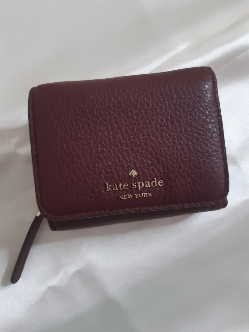 Kate Spade Jackson Small Trifold Continental Wallet Cherrywood