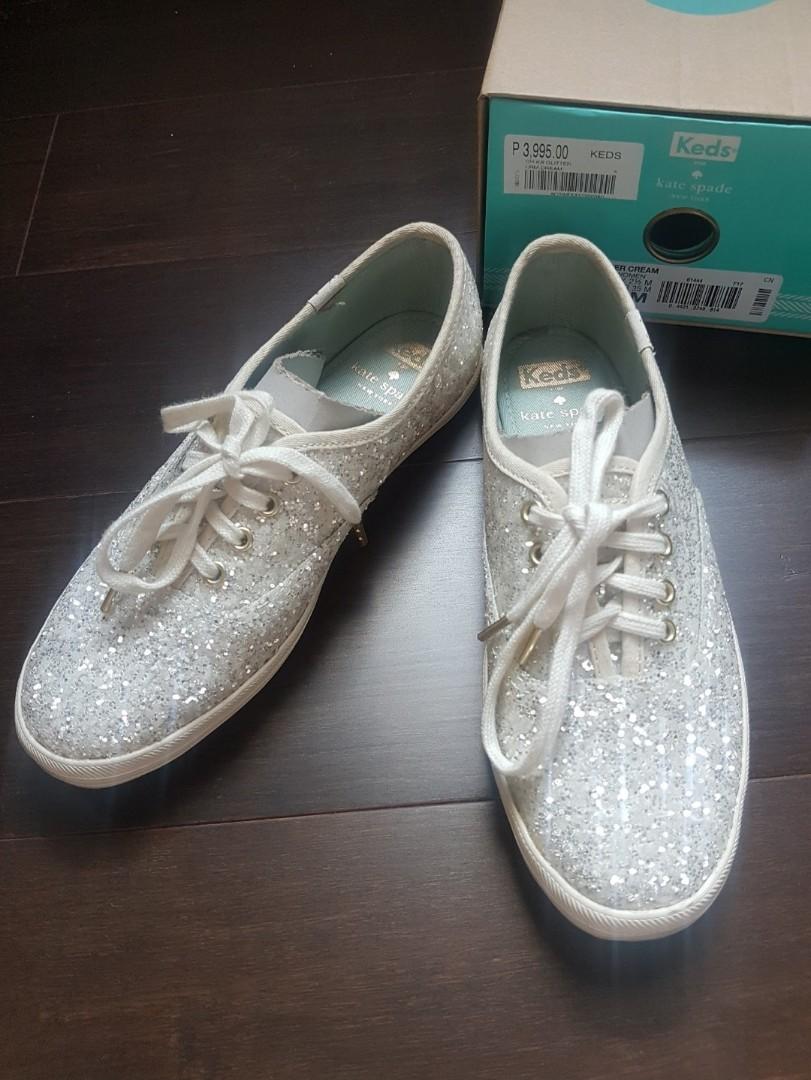 Keds kate spade white glitter 2025