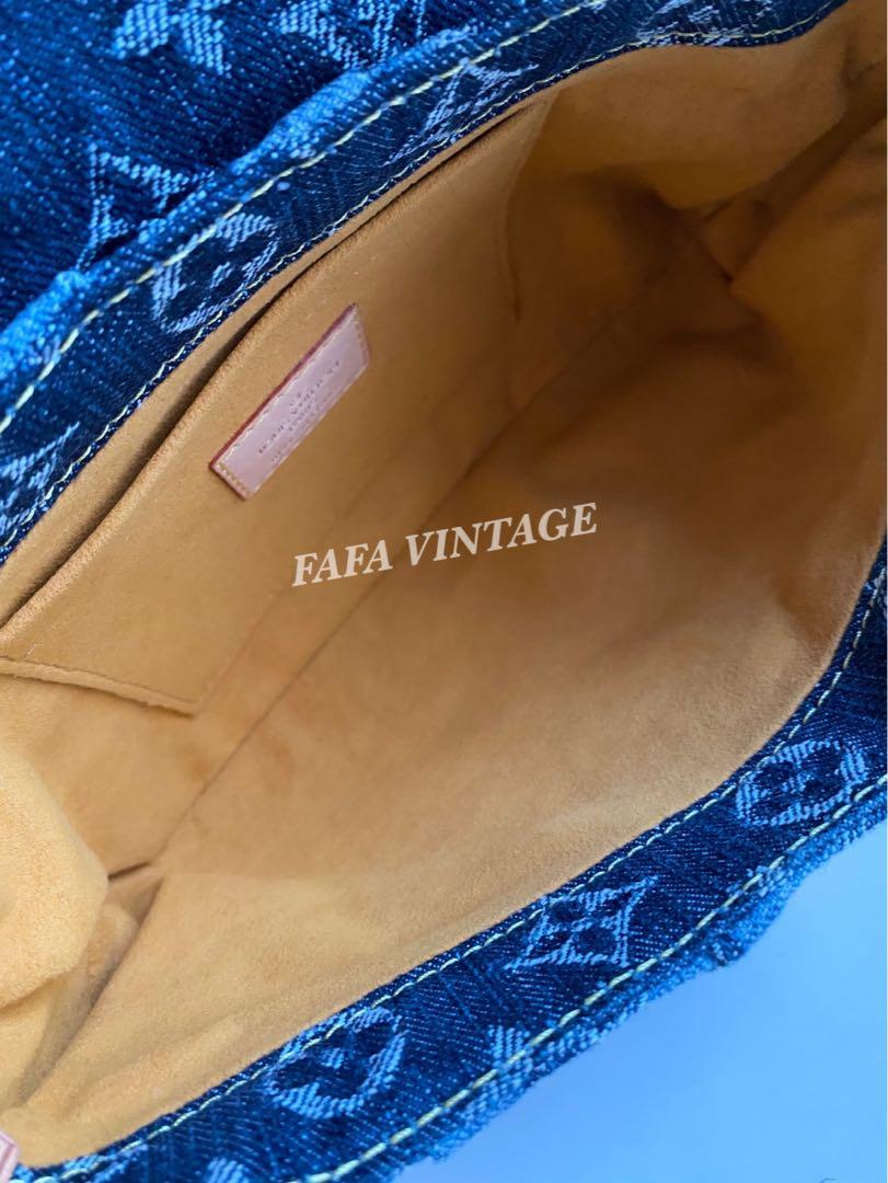 louis vuitton denim pleaty bag 🤩 #vintagefashion #vintagedesigner #vi