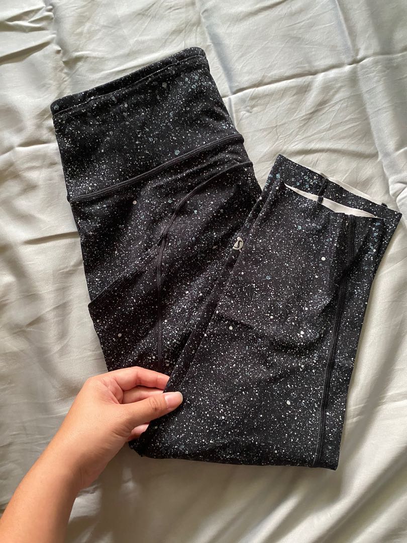 Lululemon speckled crop tights with pockets Women s Fashion