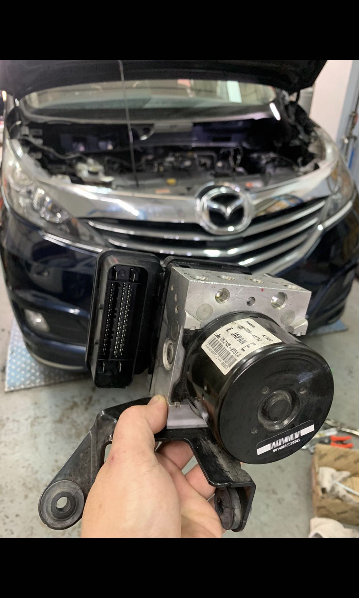 mazda biante abs pump module repair & installation & brake oil, Car