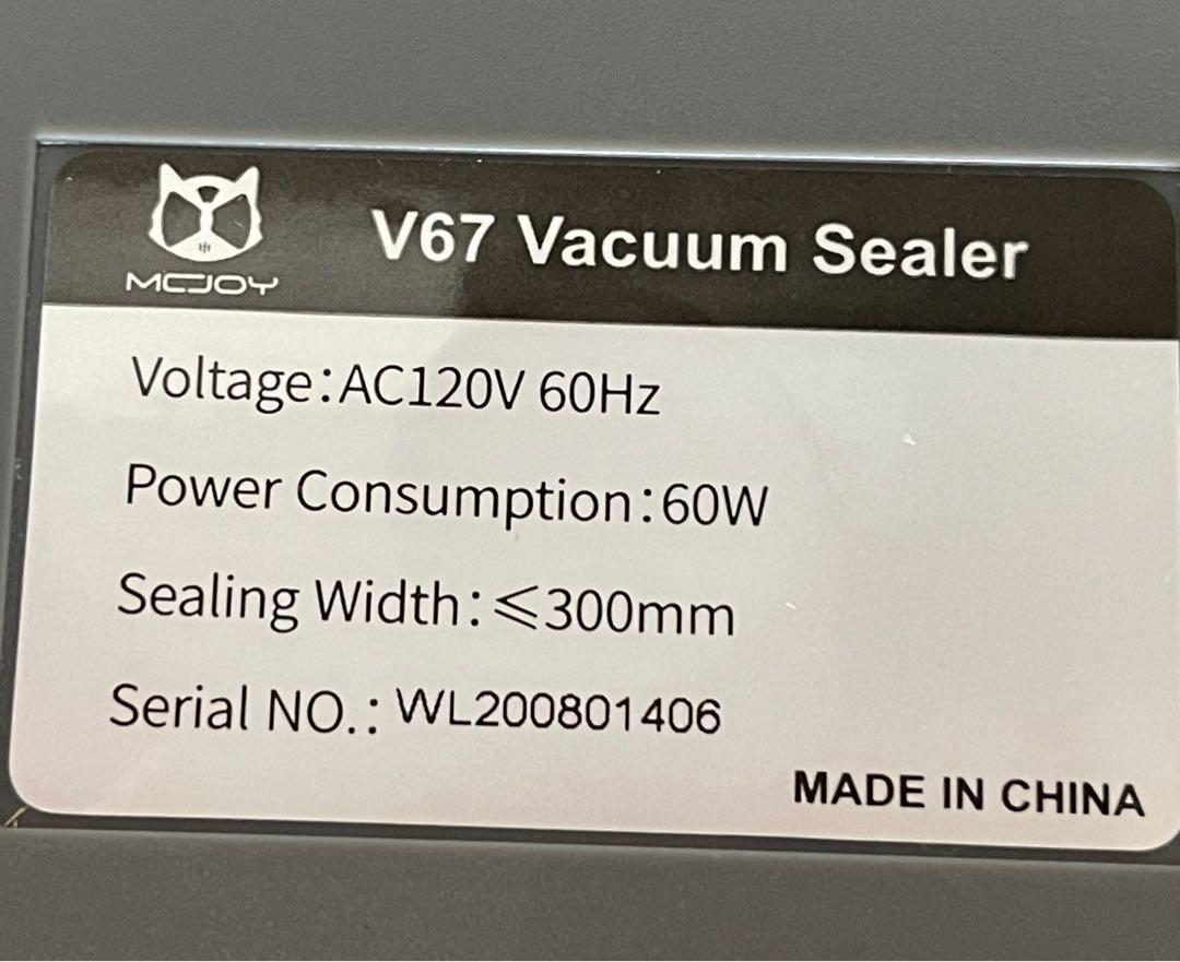 MCJOY Food Vacuum Sealer (US110Volts) WD FREE TRANSFORMER, TV & Home