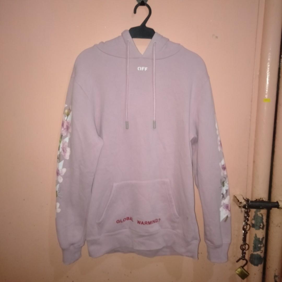 Off white global warming clearance hoodie pink
