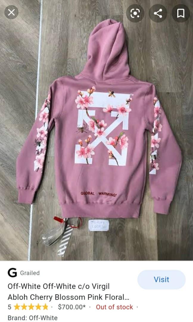 Off white Cherry Blossom Pink Flower Jacket