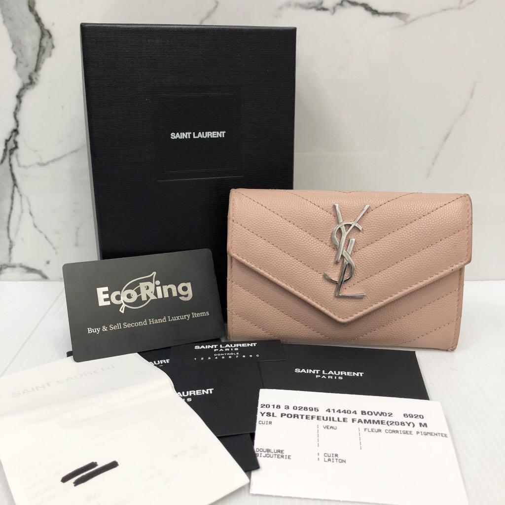 Authentic YSL short wallet card holder in pale blush, Women's Fashion, Bags  & Wallets, Wallets & Card Holders on Carousell