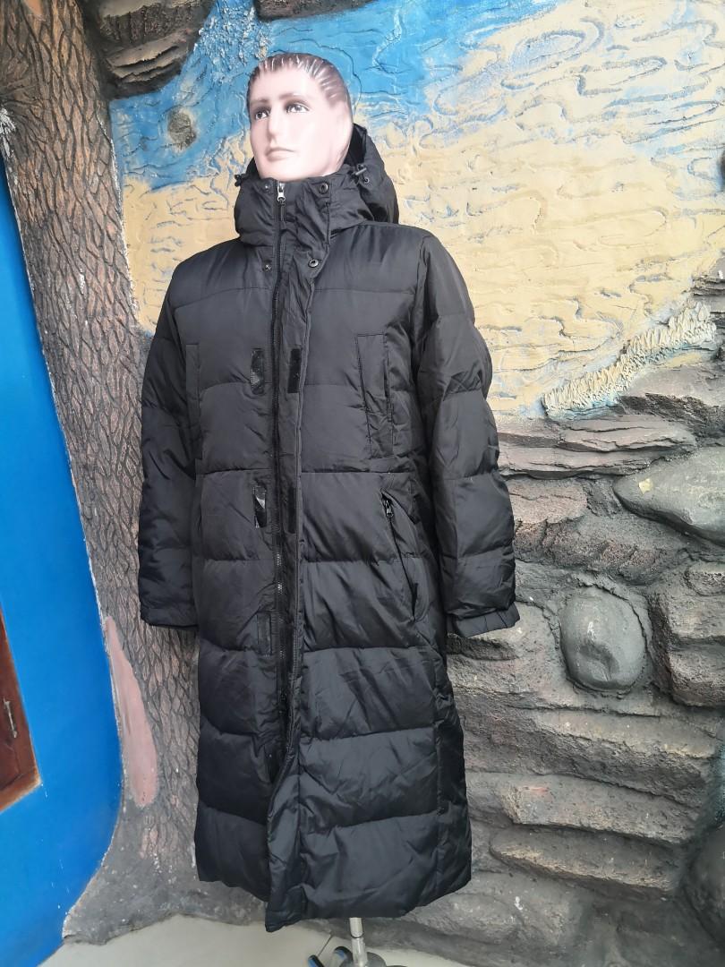 SPAO REGIMENT AUTHENTIC Winter Down Jacket Pria Selutut Jaket Bulu Angsa Tebal Outerwear Hitam L