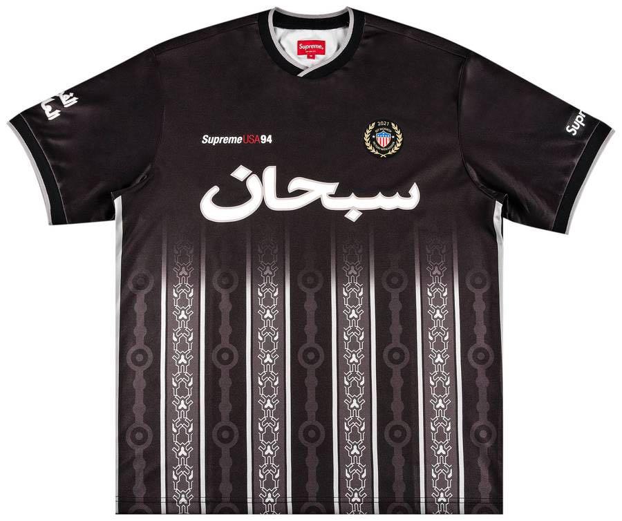 Supreme Arabic Logo Soccer Jercey Black Men S Fashion Clothes Tops On Carousell