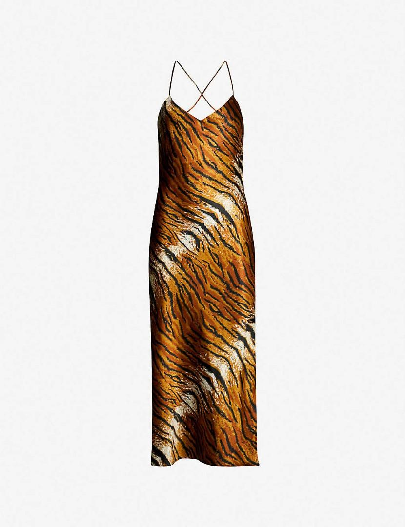 Topshop tiger print slip dress online