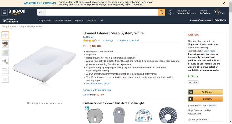Ubimed Lifenest Sleep System with Fitted Cover Babies Kids
