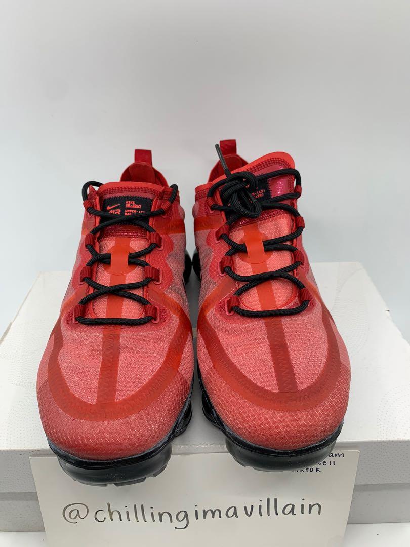 Nike Air Vapormax 2019 Varsity Red Vapourmax Vapor Vapour Max Black Gym Red Bright Crimson Men s Fashion Footwear Sneakers on Carousell