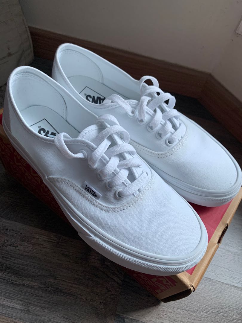 Vans Authentic True White Women s Fashion Footwear Sneakers on