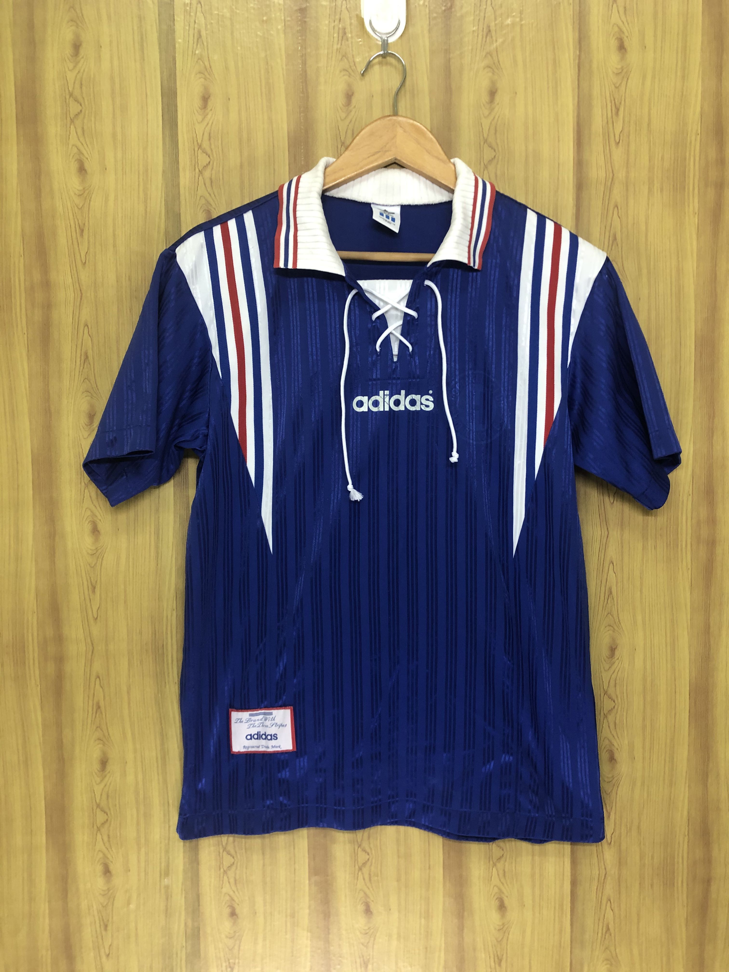 Vintage Adidas Jersey Template France, Men's Fashion, Tops & Sets