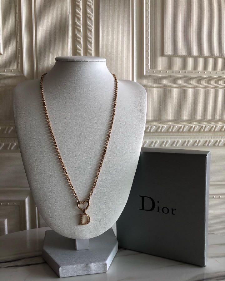 Christian Dior Gold Plated Heart Necklace Consignment