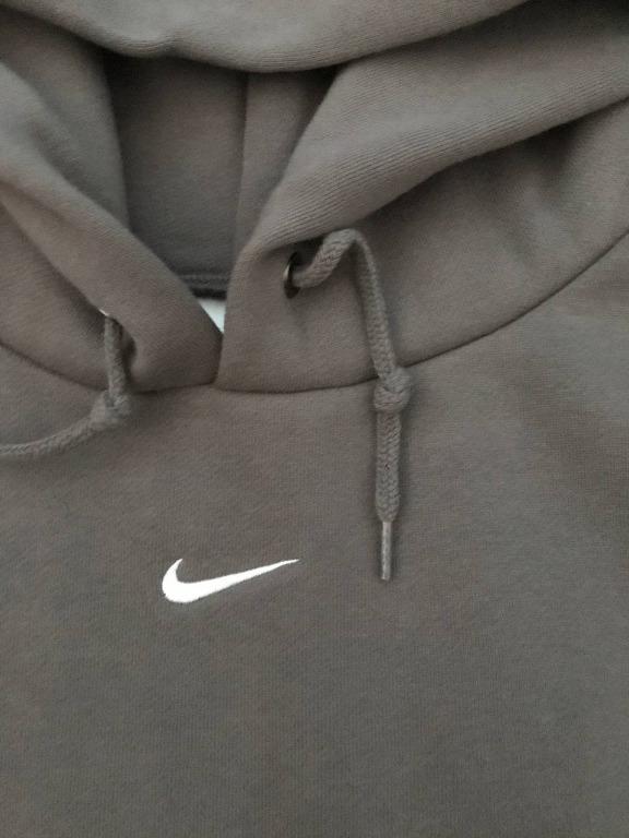 vintage nike mini swoosh hoodie rust grey