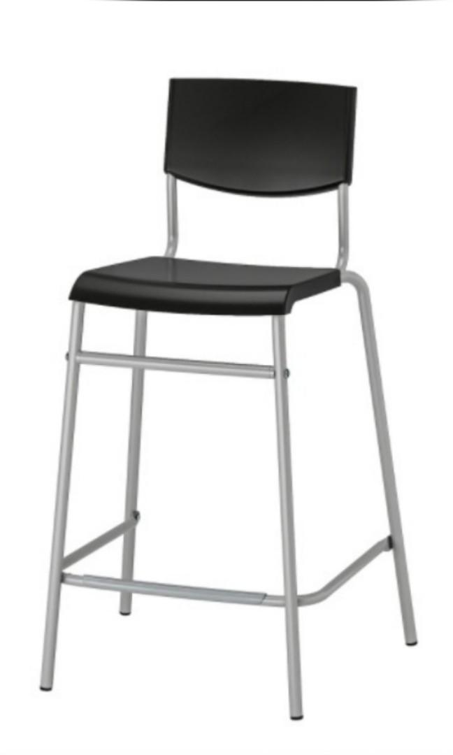 2x IKEA STIG bar stool / chair 74 cm, Furniture & Home Living