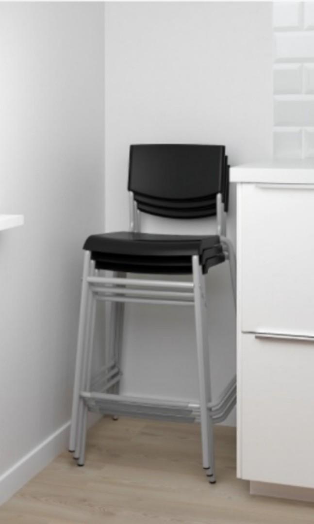 2x IKEA STIG bar stool / chair 74 cm, Furniture & Home Living