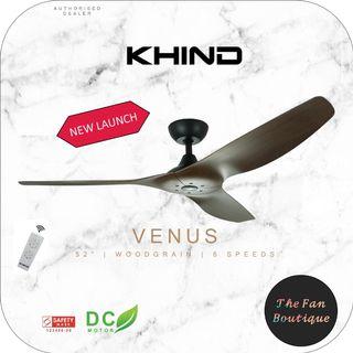 [𝐍𝐄𝐖 𝐋𝐀𝐔𝐍𝐂𝐇] KHIND VENUS 52" DC Motor Ceiling Fan with 6 Speeds Remote Control