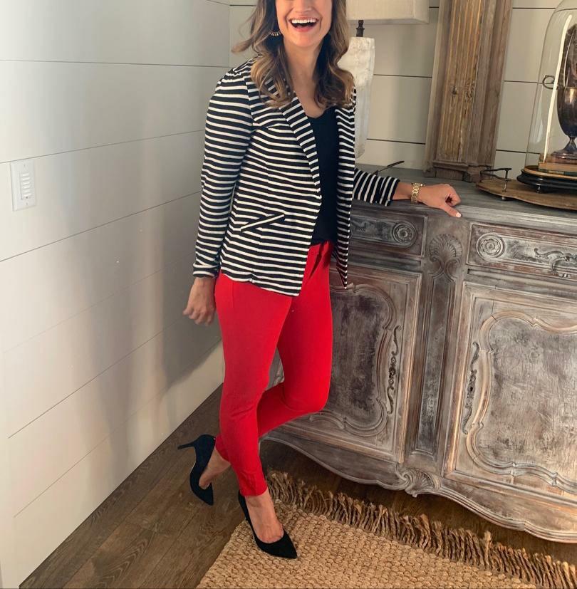 A new day striped ponte knit blazer 