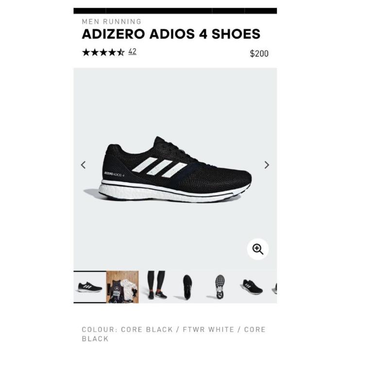 Adidas Adizero Adios 4 Men s Fashion Footwear Sneakers on Carousell
