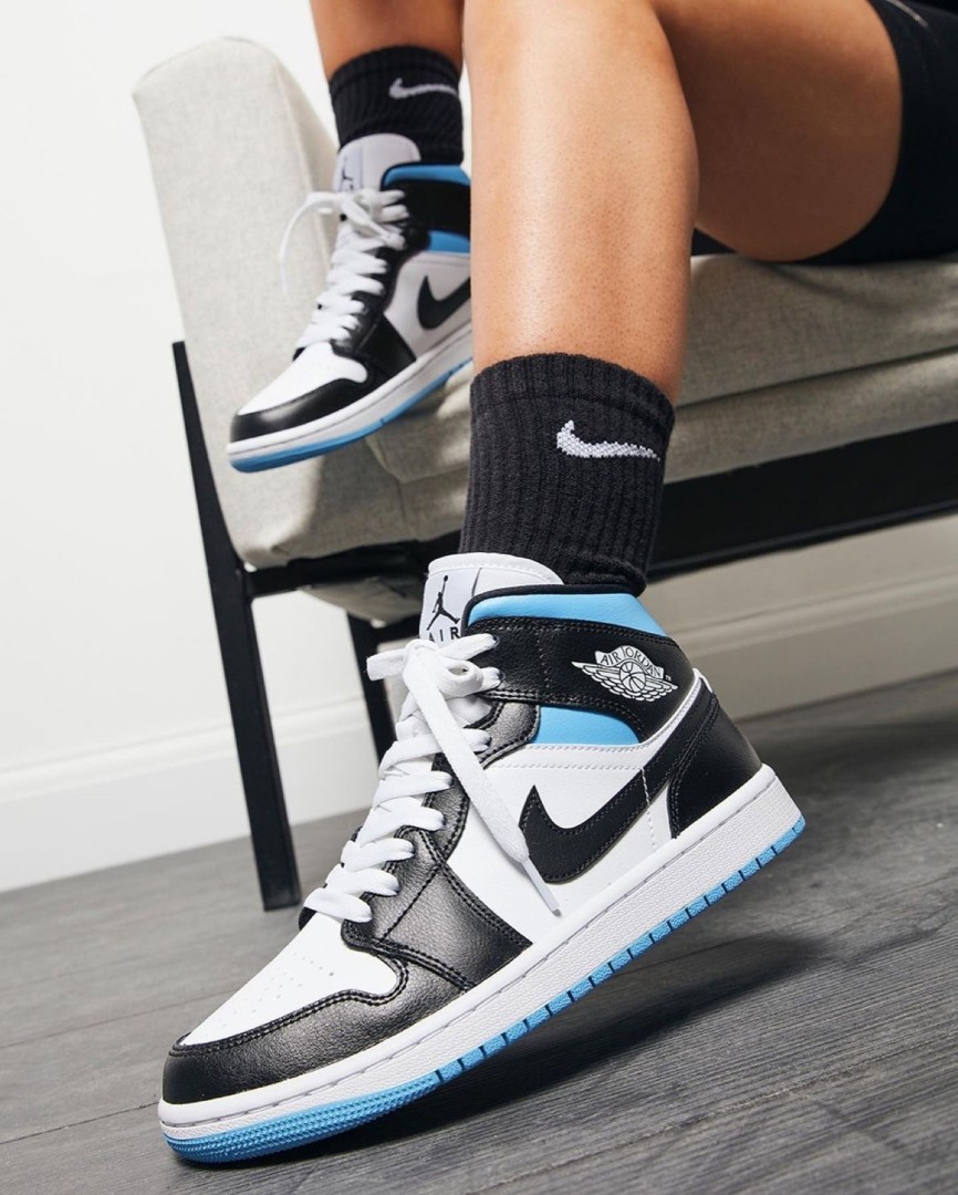 Air Jordan 1 Mid University Blue Royal Men S Fashion Footwear Sneakers On Carousell
