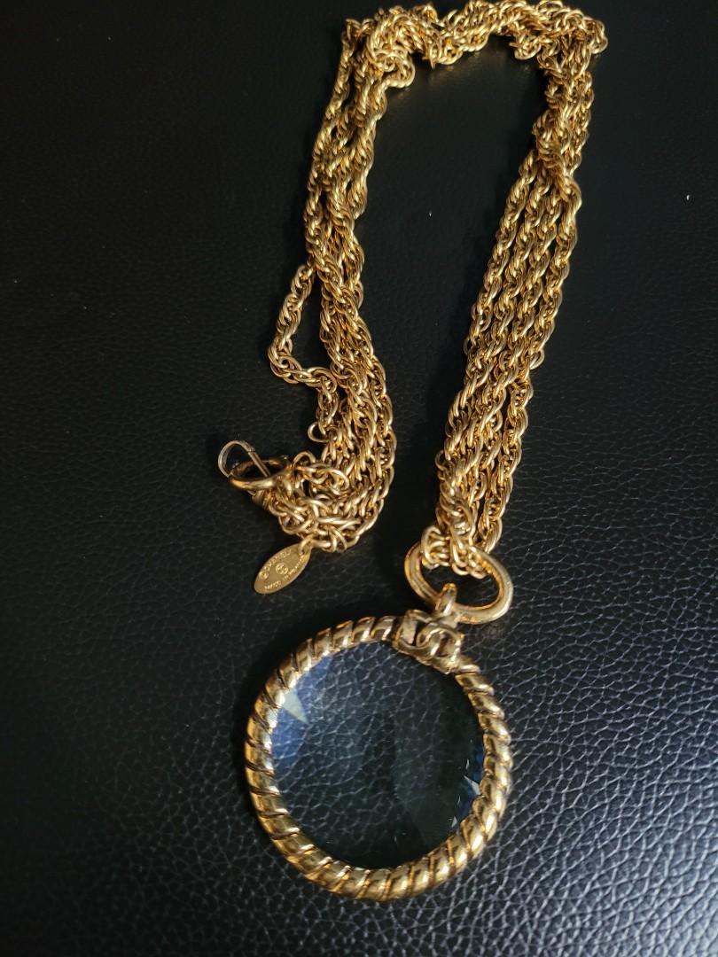 Authentic Chanel vintage magnifying glass necklace, Luxury
