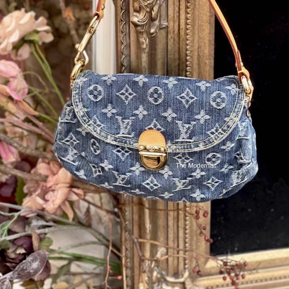 Authentic Louis Vuitton Blue Denim Mini Pleaty, Luxury, Bags