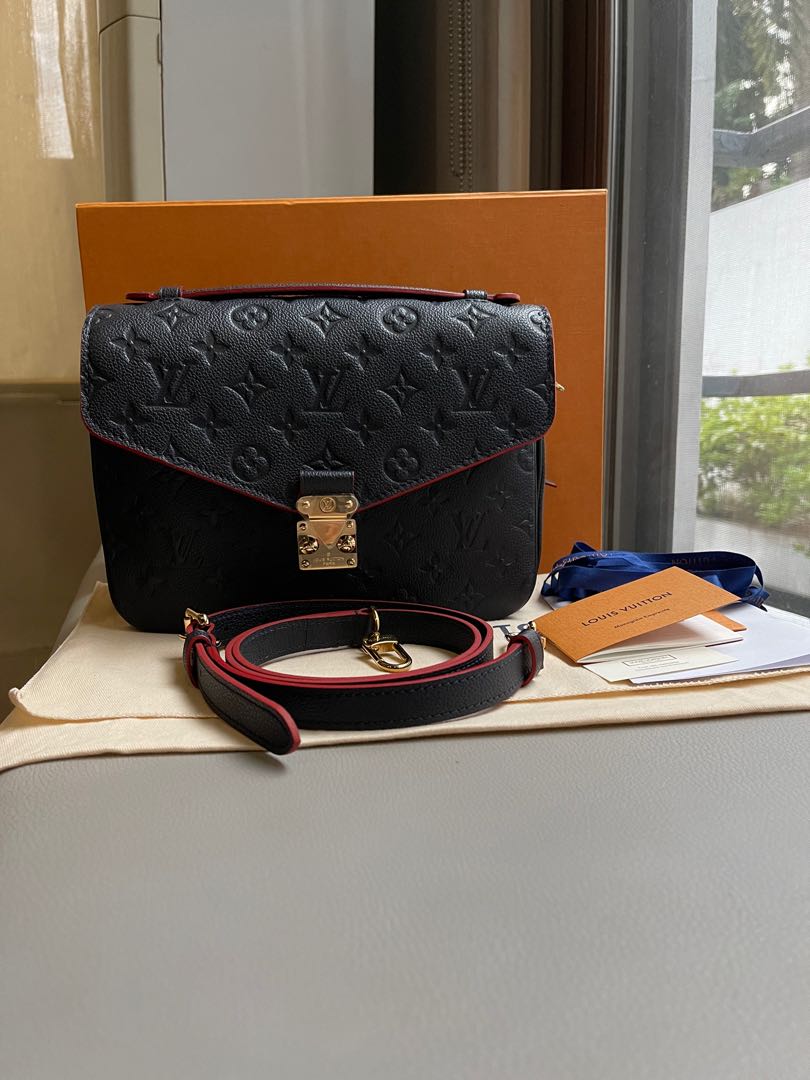 Louis Vuitton Marine Rouge Monogram Empreinte Leather Pochette Metis Bag -  Yoogi's Closet