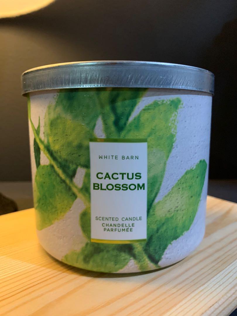 Bath & Body Works White Barn Cactus Blossom 3-wick Candle, Scented Candles