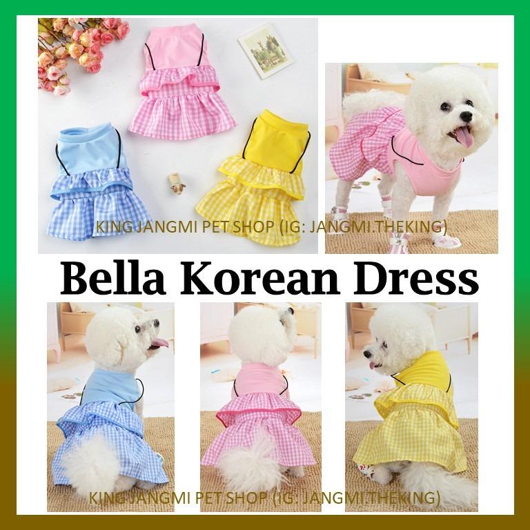 Bella Korean Dress - Kucing Dog fashion clothes - cat anjing baju 