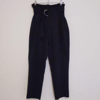 Black trousers with belt