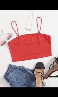 BN Red Shein Ribbed Knit Cami Top