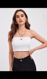 BN White Shein Ribbed Knit Cami Top