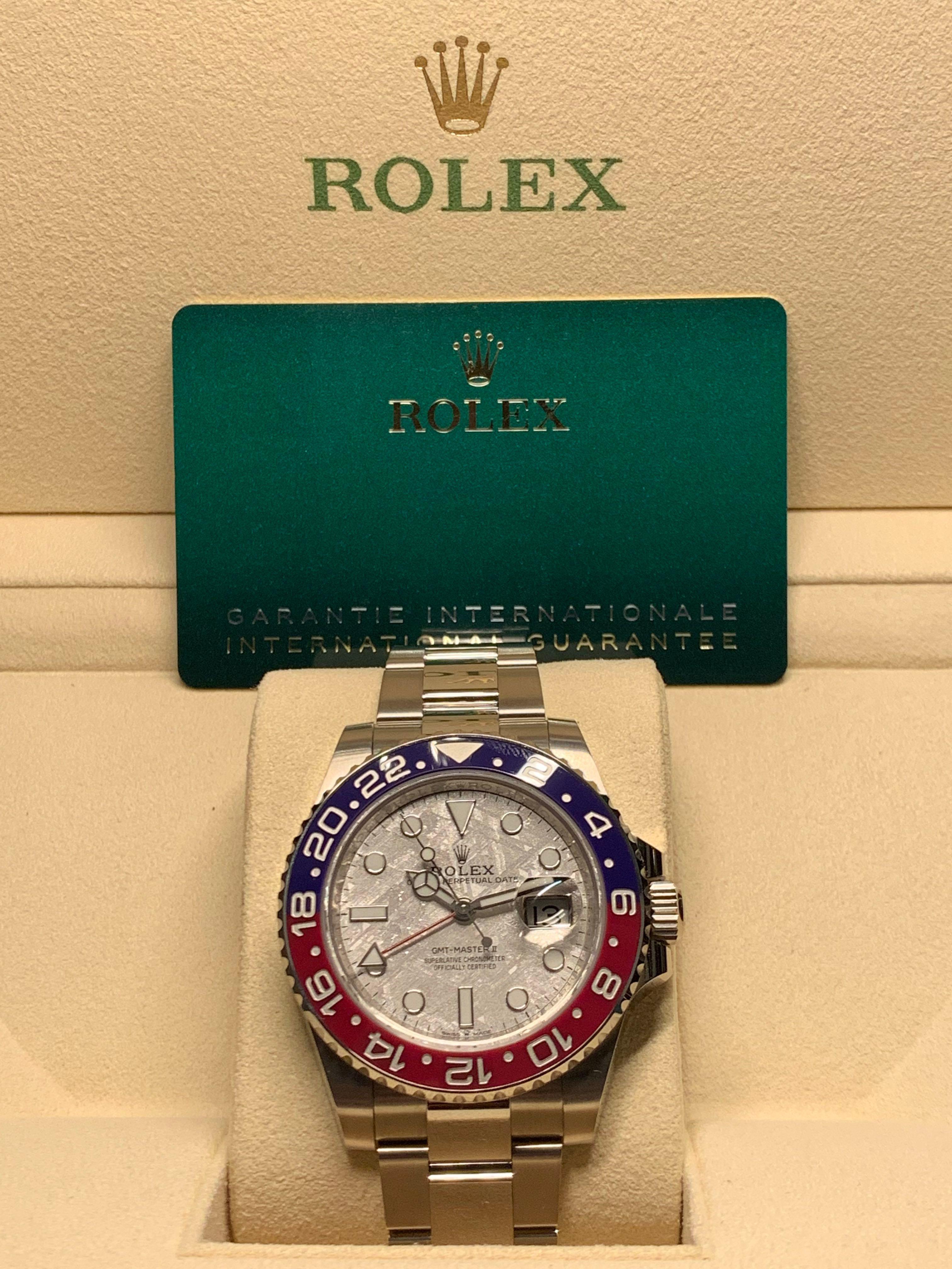BNIB Rolex GMT Master II Pepsi Meteorite Full White Gold
