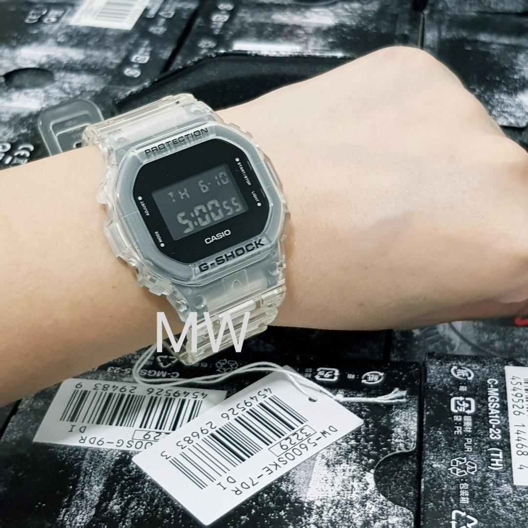 Casio g shock men s unisex clear transparent digital resin watch