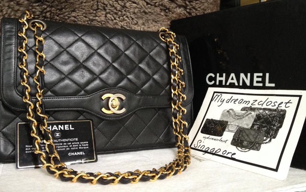 CHANEL Classic Vintage Black Lambskin Duo CC 24K Gold Medium 10 Double  Flap Bag, Women's Fashion, Bags & Wallets, Cross-body Bags on Carousell
