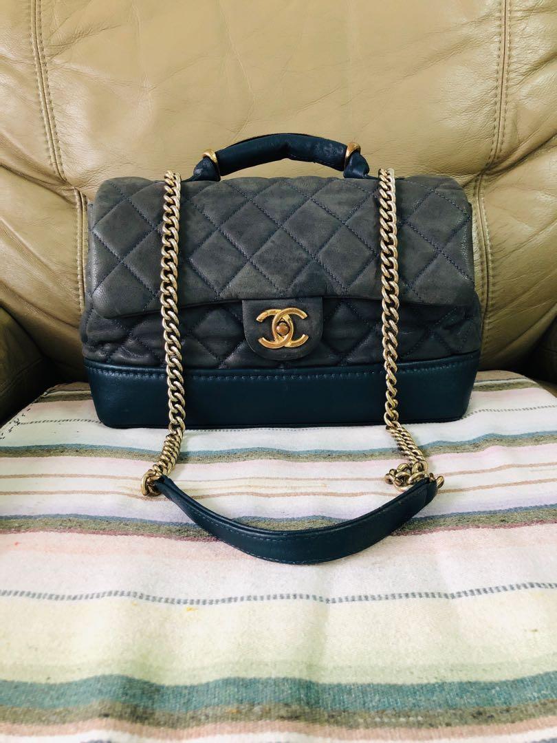 Chanel vtg leather 2 way bag