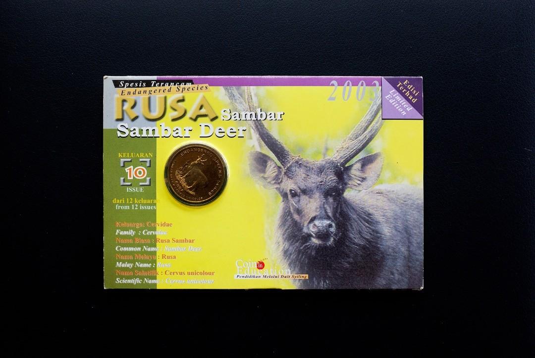 Coin Card Endangered Species No 10 Sambar Deer 2003 Antiques Currency On Carousell